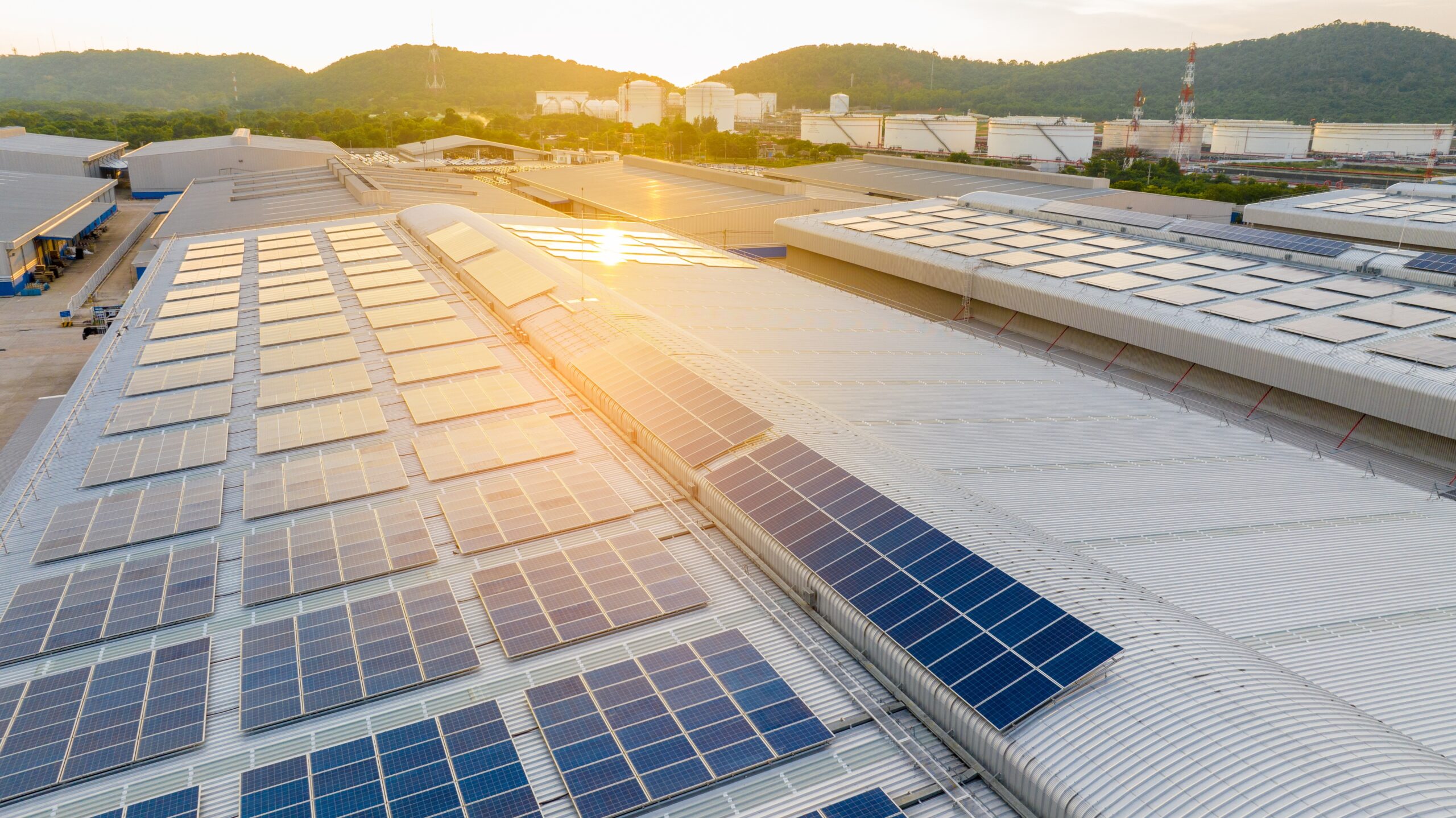 Solar,Panels,On,Warehouse,Factory.,Solar,Photo,Voltaic,Panels,System